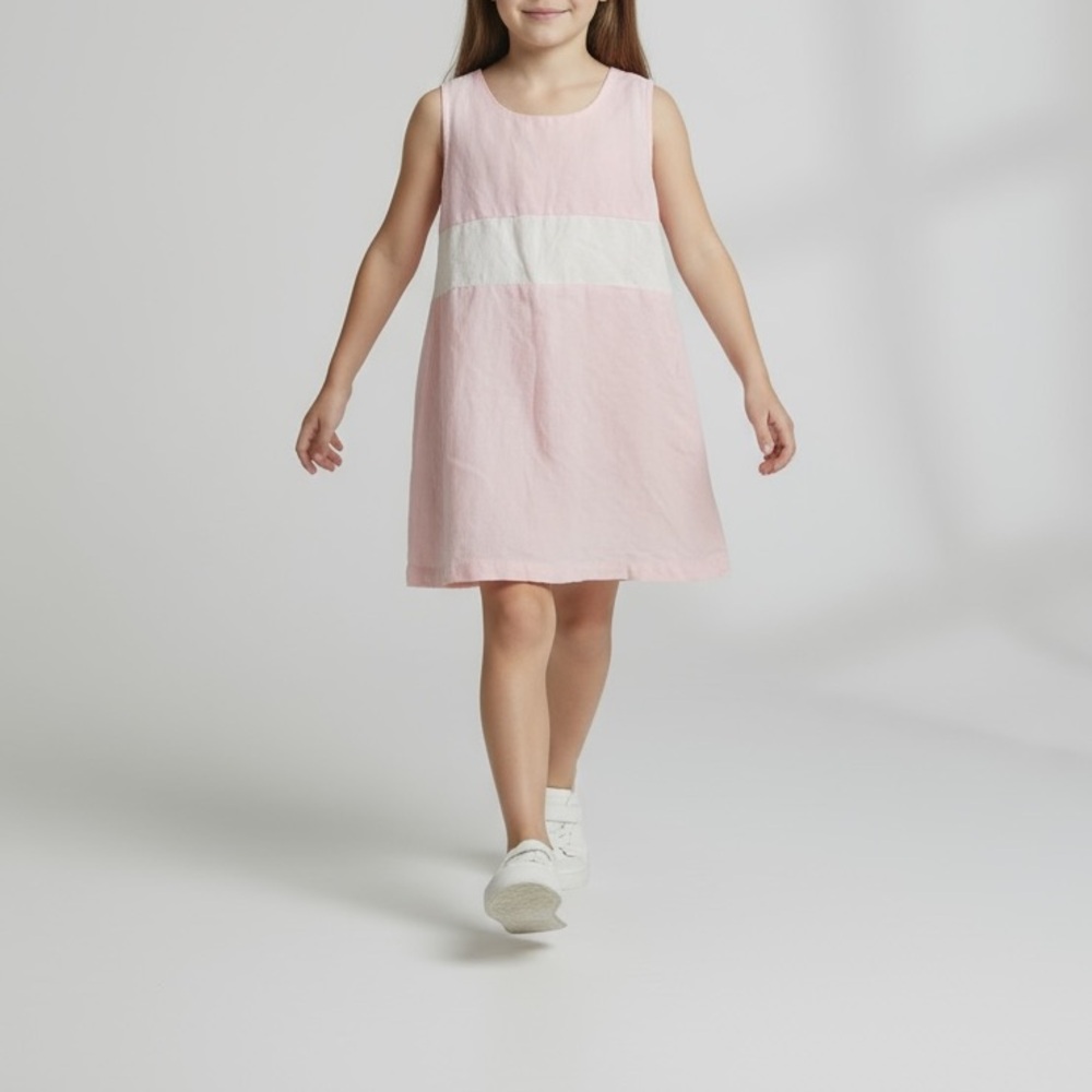Sweetdil vintage linen dress for little girls size 4